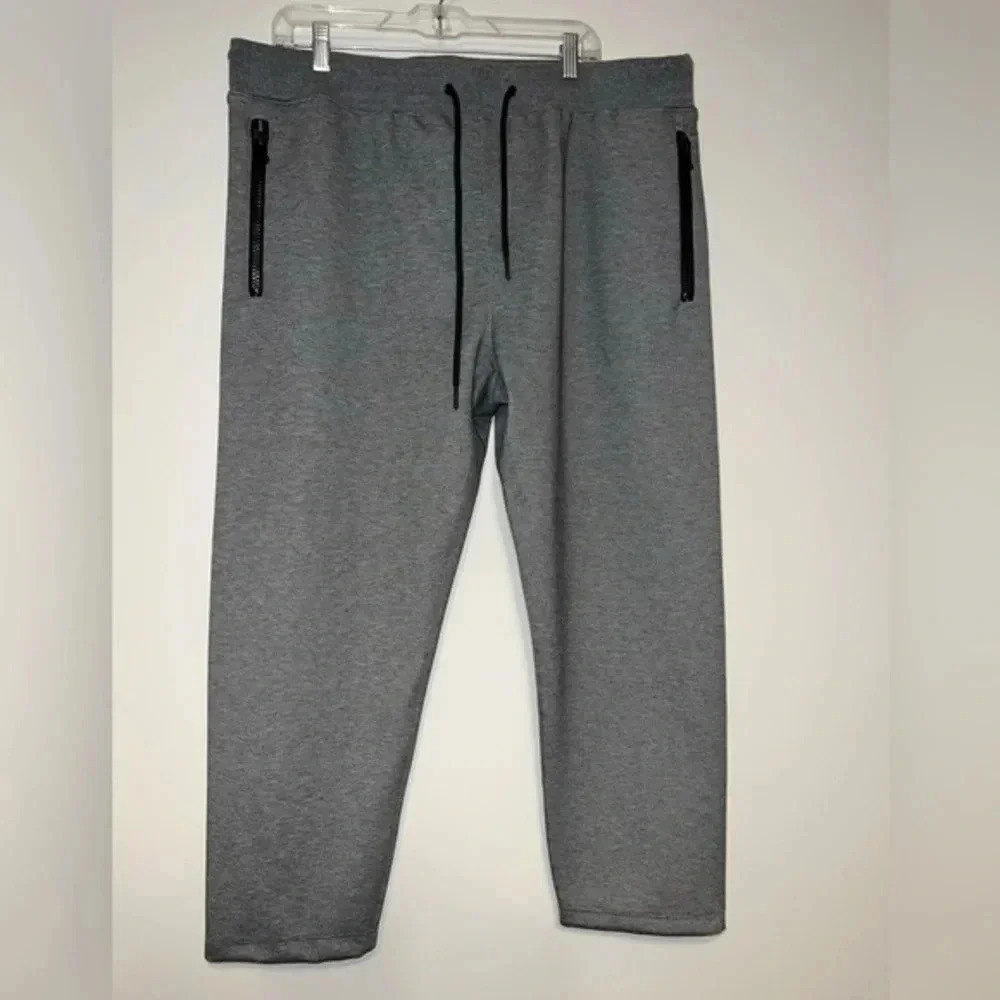 Magaschoni Man XL Grey Sweatpants Mens Activewear Joggers Zipper Pockets